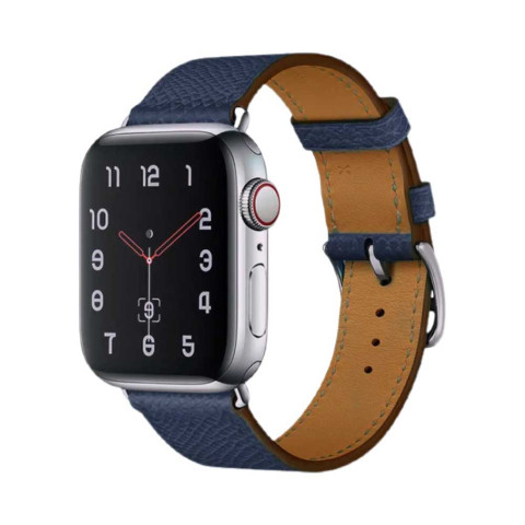 Кожаный ремешок Hermes New Leather для Apple Watch 38/40/41mm Midnight blue